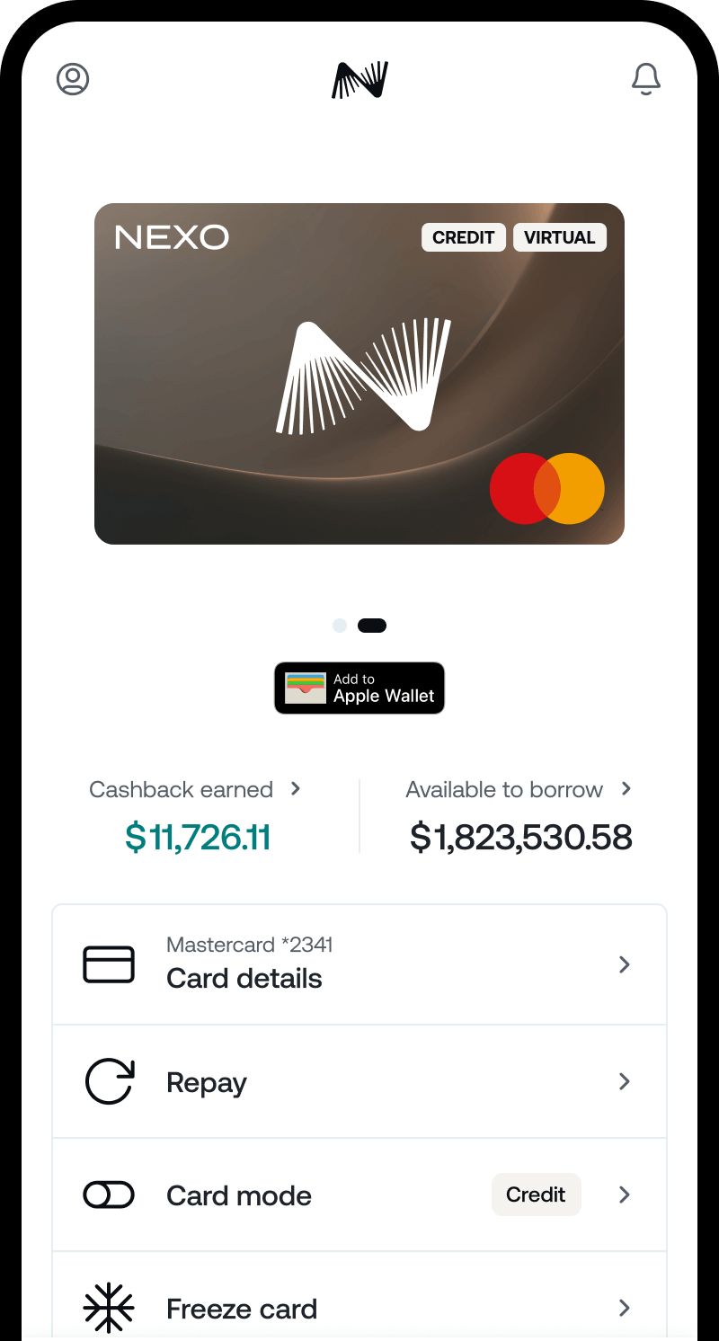 Nexo Card: hasta un 2 % de cashback y gana intereses